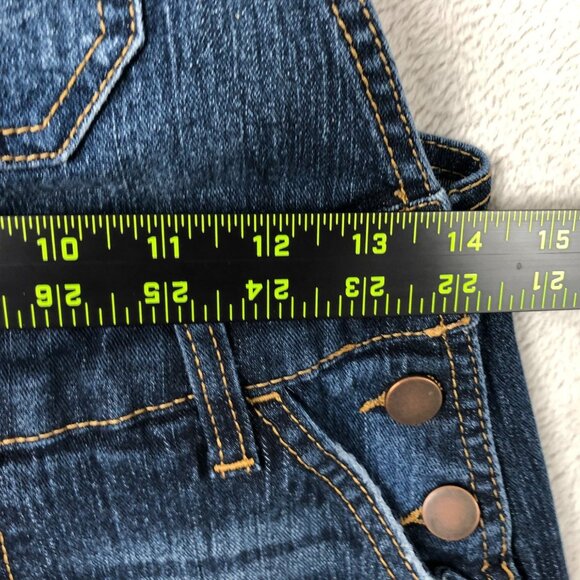 No Boundaries Juniors size 3-5 Shortalls Small Blue Denim Bib Cuffed Casual Summ - Picture 7 of 9